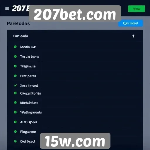 Principais métodos de pagamento disponíveis em 207bet.com